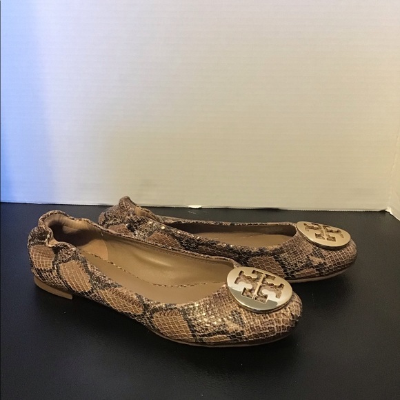 Tory Burch Reva Snakeskin Ballet Flats - Picture 5 of 12